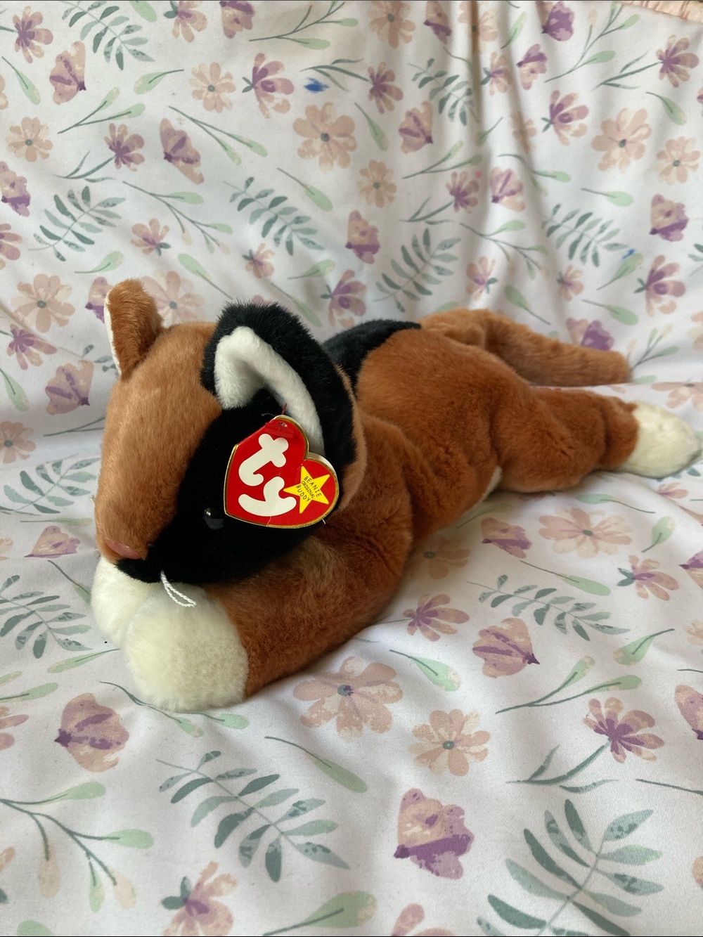 Ty Large Plush Beanie Buddy CHIP the Calico Cat 12.5" MWMTs Stuffed Animal Toy